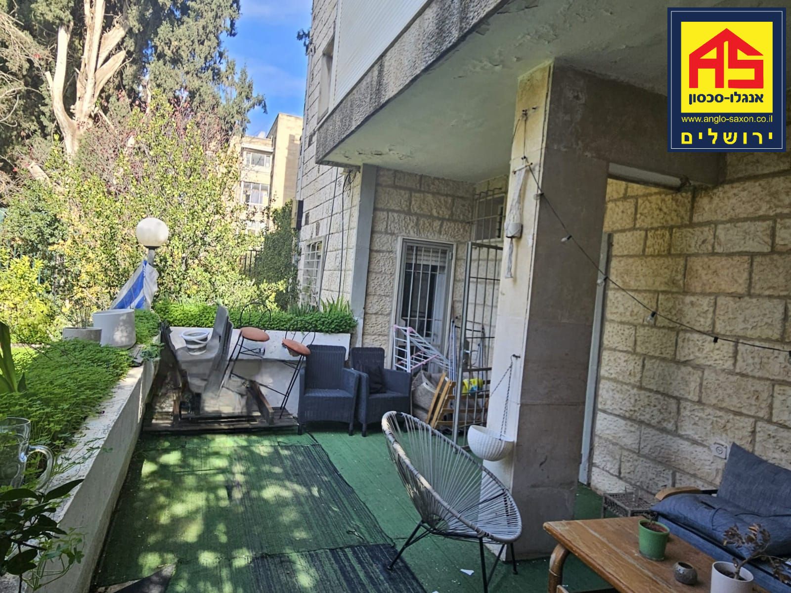 דירת גן 3.5 חדרים בבלפור, טלביה, ירושלים